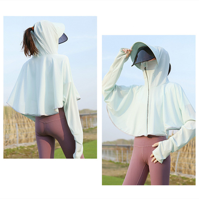 Thin Sun Jacket With Hood 360 Degree Protection Long Sleeve Sun Protection Jacket