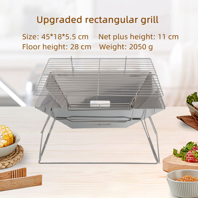 410 SS Outdoor Fishing Gear Camping Grill Portable With 201 SS Mesh