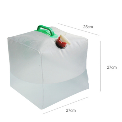Collapsible Water Storage Outdoor Fishing Gear 5 Gallon With Tap White